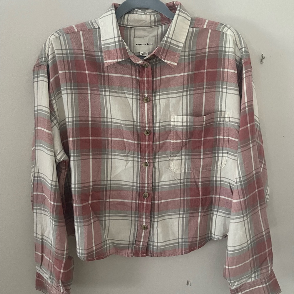American Eagle Pink, White, & Grey Flannel | NWT